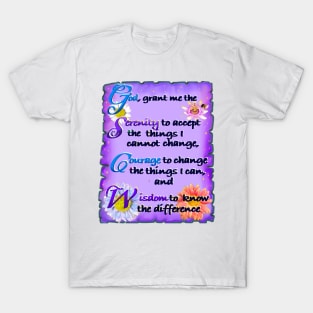 God grant me the serenity Prayer inspirational motivational T-Shirt